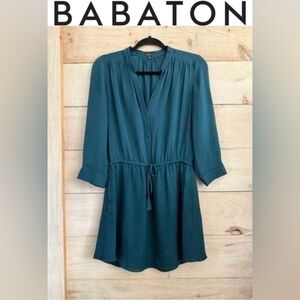 Aritza Babaton Bennett 100% Silk Mini Dress Teal GUC Size XS